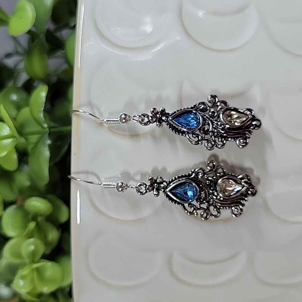 Sterling Silver Topaz Drop Earrings, S925 - Picture 4 of 6